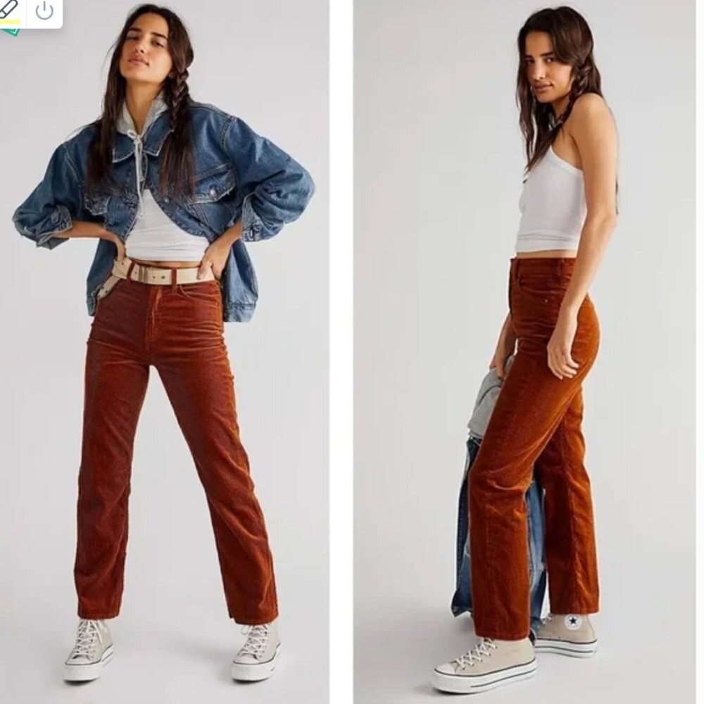 MOTHER High Waisted Study Hover Deep In The Valley corduroy pants